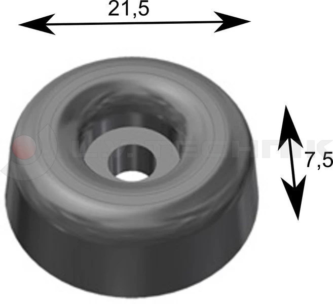 Rubber buffer round 21,5x7,5