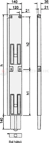 Tipper pillar 900 25mm rear left