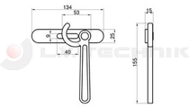 Handle with plate and 25x137mm base sheet left