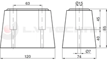 Rubber buffer 120x74x85