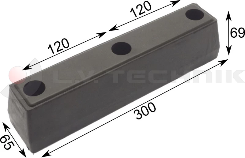 Rubber buffer 300x65x70