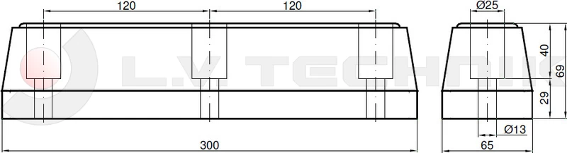 Ütközőgumi 300x65x70