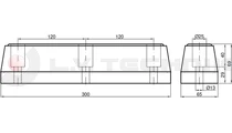 Rubber buffer 300x65x70