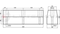 Rubber buffer 300x80x100