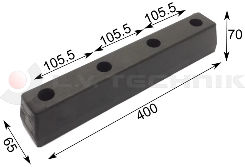 Rubber buffer 400x65x70