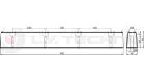 Rubber buffer 450x40x60