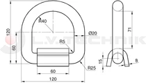 Lashing ring 7t weldable