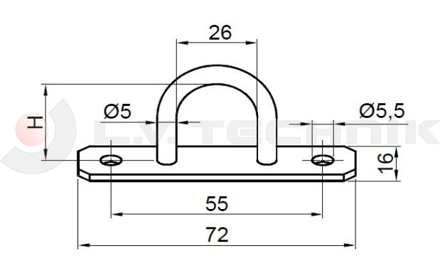 Half round lashing ring (inner size: 26x30)