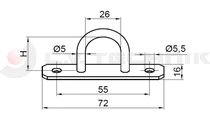 Half round lashing ring (inner size: 26x30)