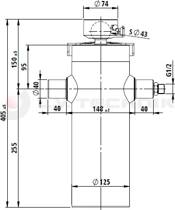 Hidraulikus munkahenger 1237/5tag/6-12t Pmax=200 bar