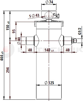 Hydralic cylinder 1432/5stage/6-12t