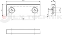 Rubber buffer 140x50x18