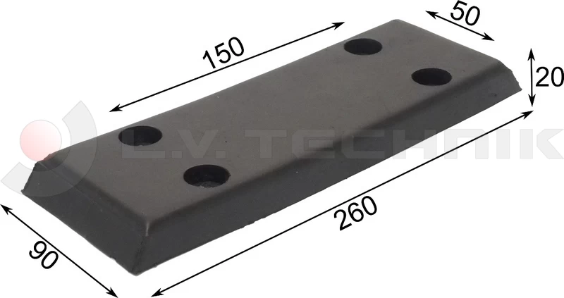 Ütközőgumi billencshez 260x90x20