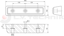 Rubber buffer 405x100x90
