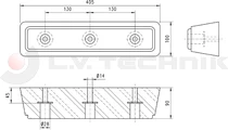 Ütközőgumi 405x100x90