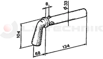 Fork locking pin 20t 90°