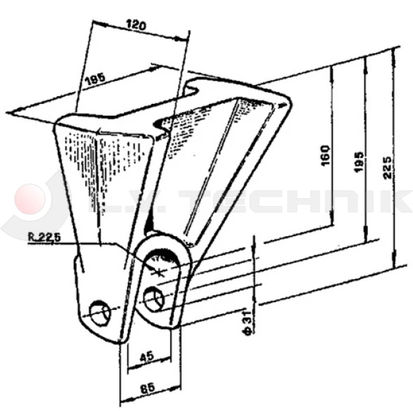 Tipping fork socket 45t