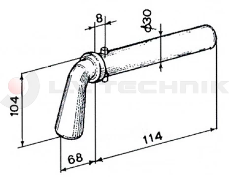 Fork locking pin 45t 180°