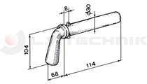 Fork locking pin 45t 180°