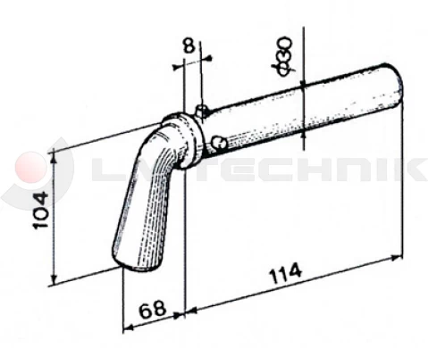 Fork locking pin 45t 90°