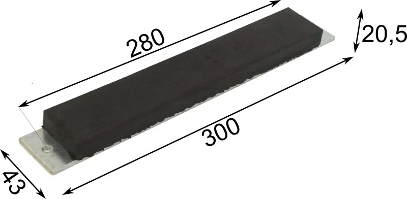 Ütköző gumi billencshez 300 X 43 X 20
