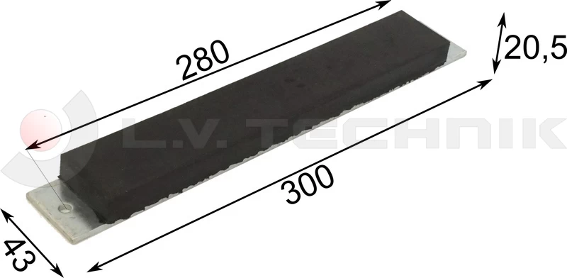 Rubber buffer for tipper 300x43x20