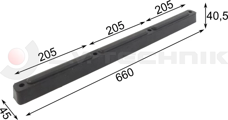 Ütközőgumi 660x45x40