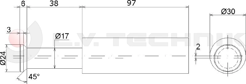 Zinc plated pin for sideboard