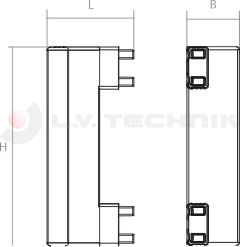 Lateral plastic cover profile black 100mm