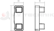 Lateral protection aluminium plastic cap