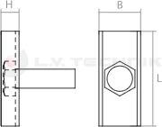 Fixing kit for lateral aluminium bar