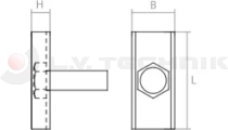 Fixing kit for lateral aluminium bar