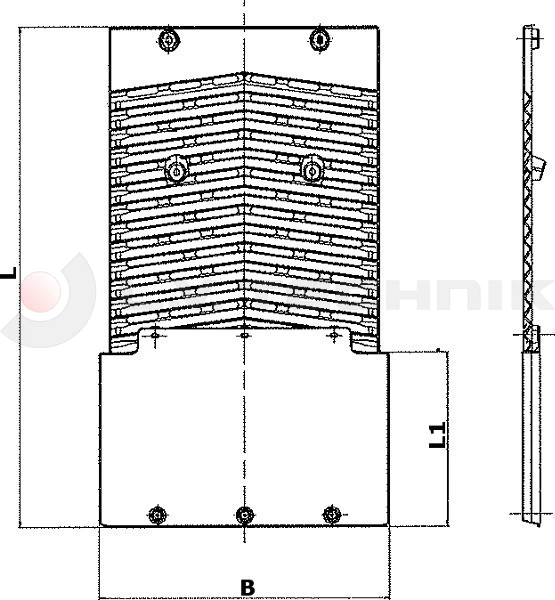 Mudflap system complete 124 670mm mega