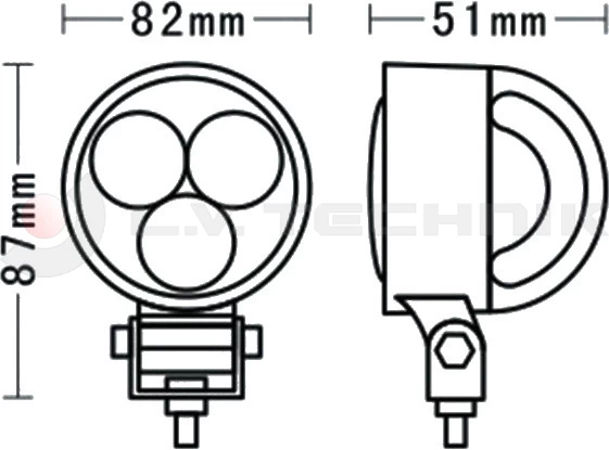 LED work lamp 3x 3W
