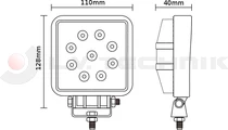 LED work lamp square 9x 3W