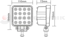 LED work lamp square 16x 3W