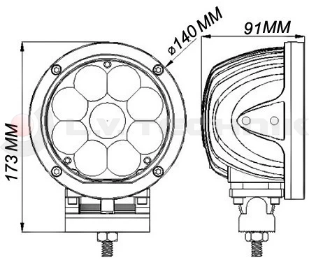 Munkalámpa LED kerek 9x 5W