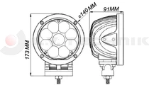 LED work lamp round 9x 5W