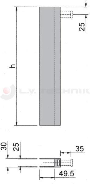 Pillar end profile 400mm