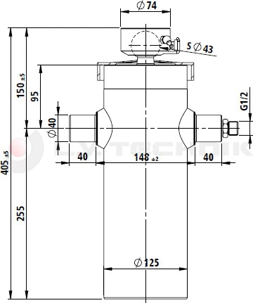 Hydraulic kit 12V/1600W/1237mm steel