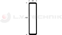 Alu profile 100x25 3300mm