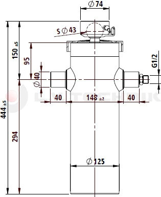 Hidraulikus munkahenger 1432/5tag/6-12t KÉSZLET Pmax=200 bar