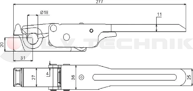Tipper lock 664N straight CN
