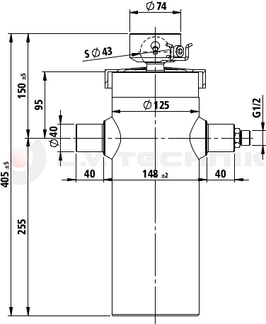 Hydralic cylinder 984/4stage/8-15t kit