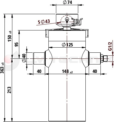 Hydralic cylinder 816/4stage/8-15t kit