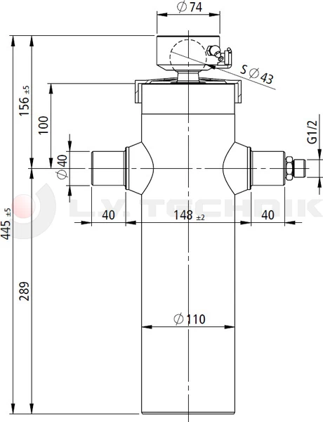 Hidraulikus munkahenger 1140/4tag/5-11t Pmax=220 bar