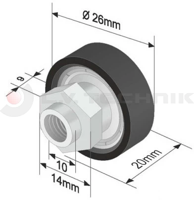Roller 26mm EDSCHA 1001
