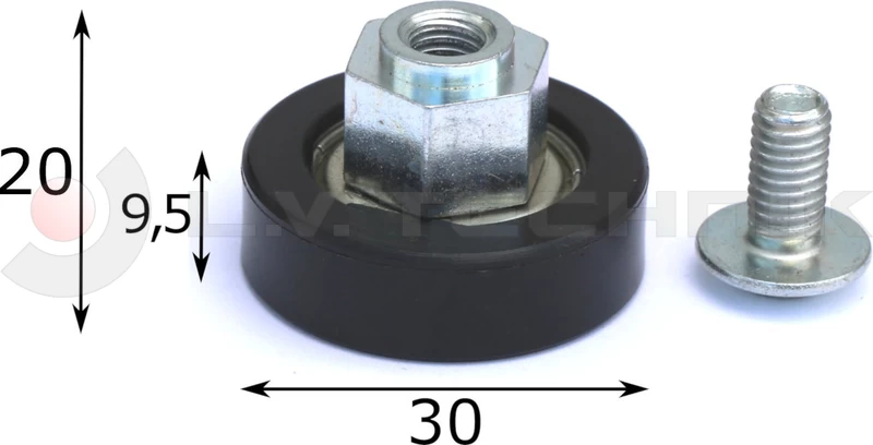 Roller 30mm EDSCHA black