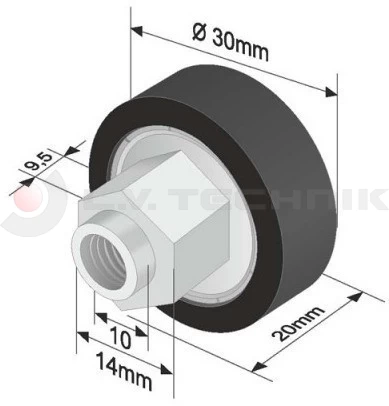 Roller 30mm EDSCHA black