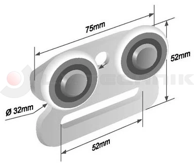 Görgő 31,5mm EDSCHA dupla 4241